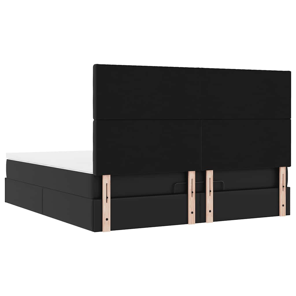 Estrutura de cama otomana com colchão 180x200 cm preta - Image 8