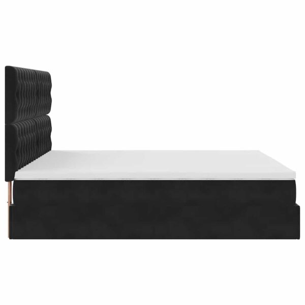 Estrutura de cama otomana com colchões 180x200cm veludo preto - Image 5