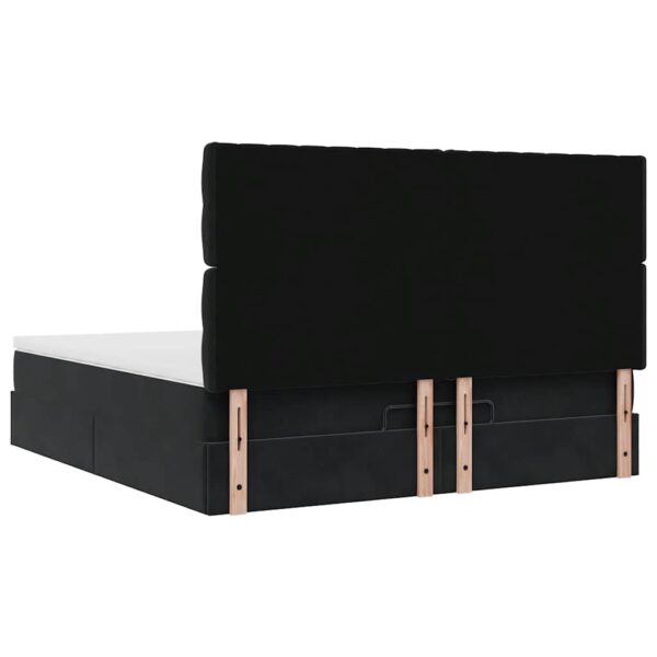 Estrutura de cama otomana com colchões 180x200cm veludo preto - Image 6