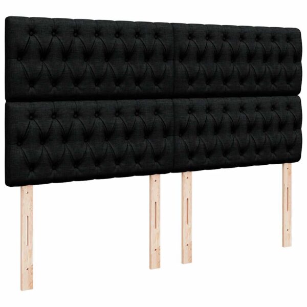 Estrutura de cama otomana com colchões 180x200cm veludo preto - Image 9