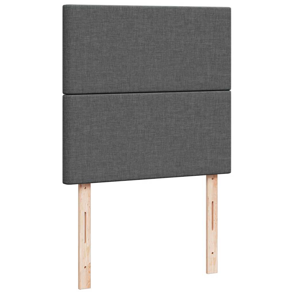 Estrutura de cama otomana com colchões tecido cinzento escuro - Image 9