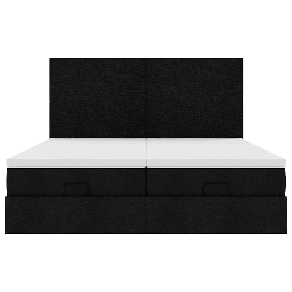 63 / 5,000vidaXL Estrutura de cama otomana com colchões tecido preto - Image 4
