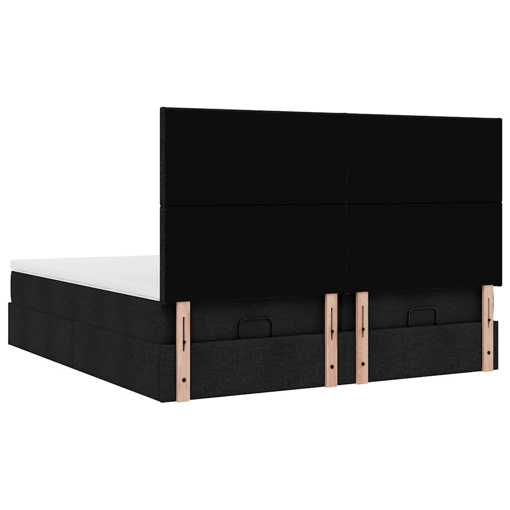 63 / 5,000vidaXL Estrutura de cama otomana com colchões tecido preto - Image 6