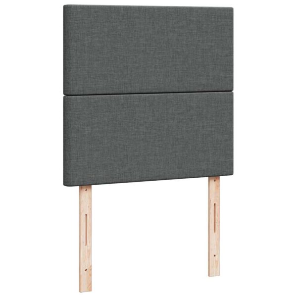 Estrutura de cama otomana com colchões tecido cinzento escuro - Image 9
