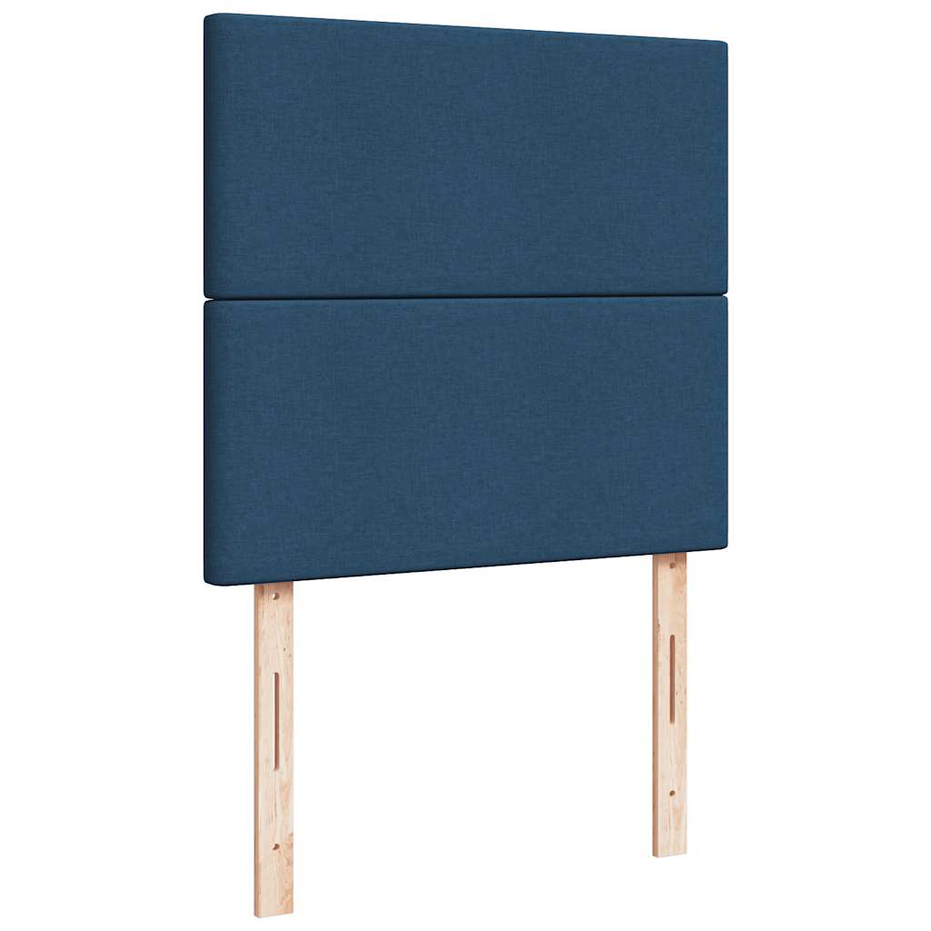 Estrutura de cama otomana com colchões 200x200cm tecido azul - Image 9