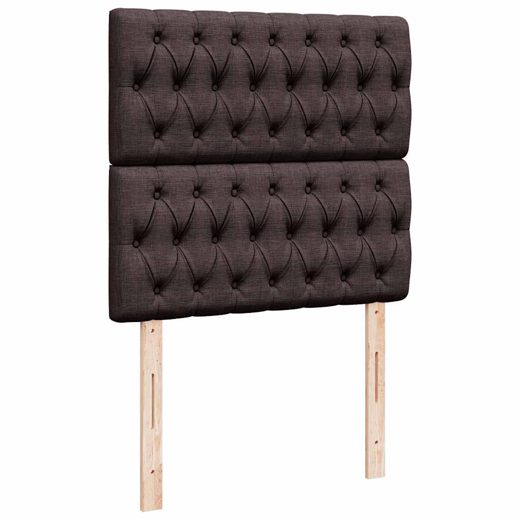 Estrutura de cama otomana com colchões tecido castanho escuro - Image 9