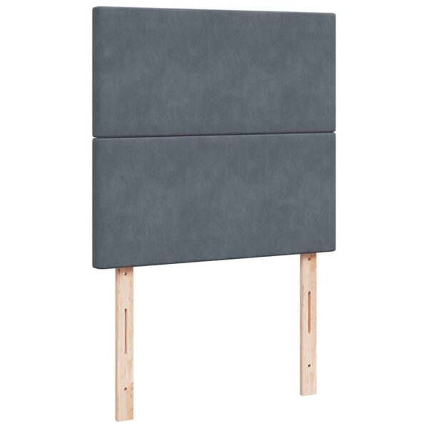 moldura de cama otomana vidaXL com colchão cinza escuro veludo - Image 9
