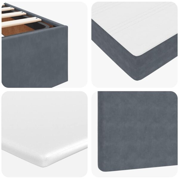 moldura de cama otomana vidaXL com colchão cinza escuro veludo - Image 10