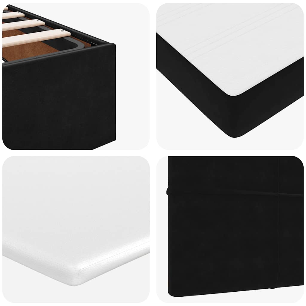 Estrutura de cama otomana com colchões 160x200 cm veludo preto - Image 10