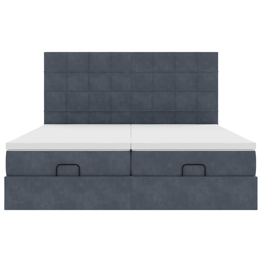 Estrutura cama otomana colchões 180x200 cm cinzento escuro - Image 4