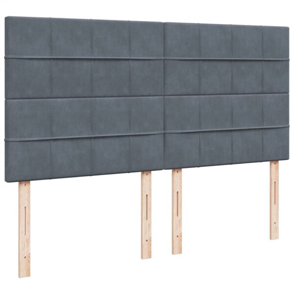 moldura de cama otomana com colchão cinza escuro veludo - Image 8