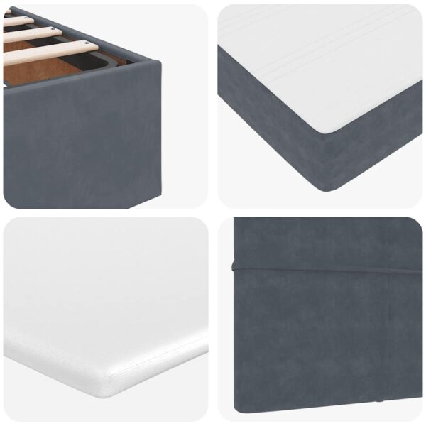 moldura de cama otomana com colchão cinza escuro veludo - Image 10