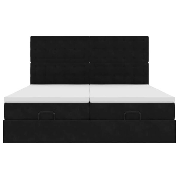 Estrutura de cama otomana com colchões 180x200cm veludo preto - Image 4
