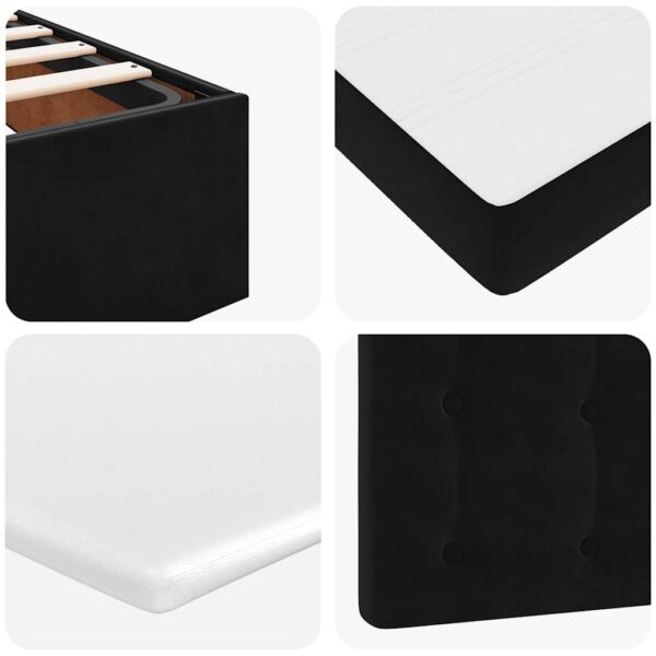 Estrutura de cama otomana com colchões 180x200cm veludo preto - Image 10