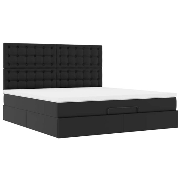 Estrutura de cama otomana com colchão 180x200 cm preta - Image 4