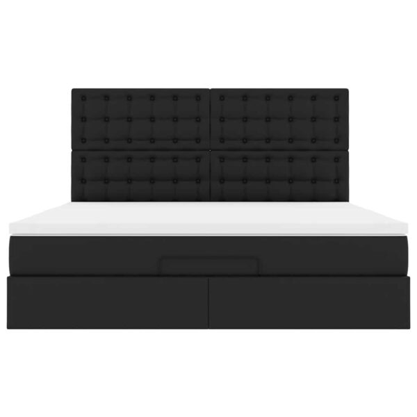 Estrutura de cama otomana com colchão 180x200 cm preta - Image 5