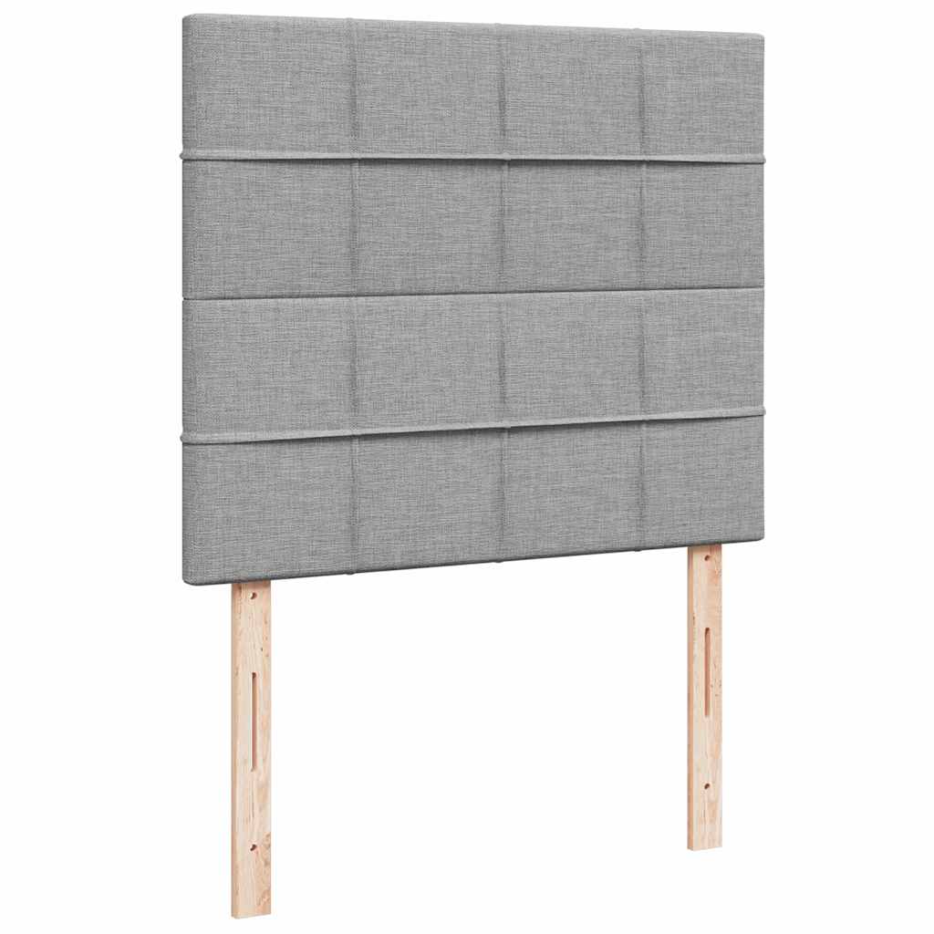 Estrutura de cama otomana com colchão cinza claro tecido - Image 7