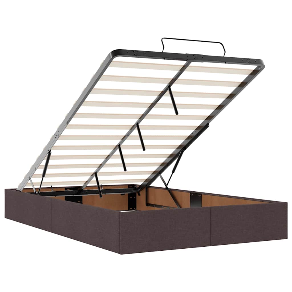 Estrutura cama otomana colchão 120x200cm tecido castanho escuro - Image 10