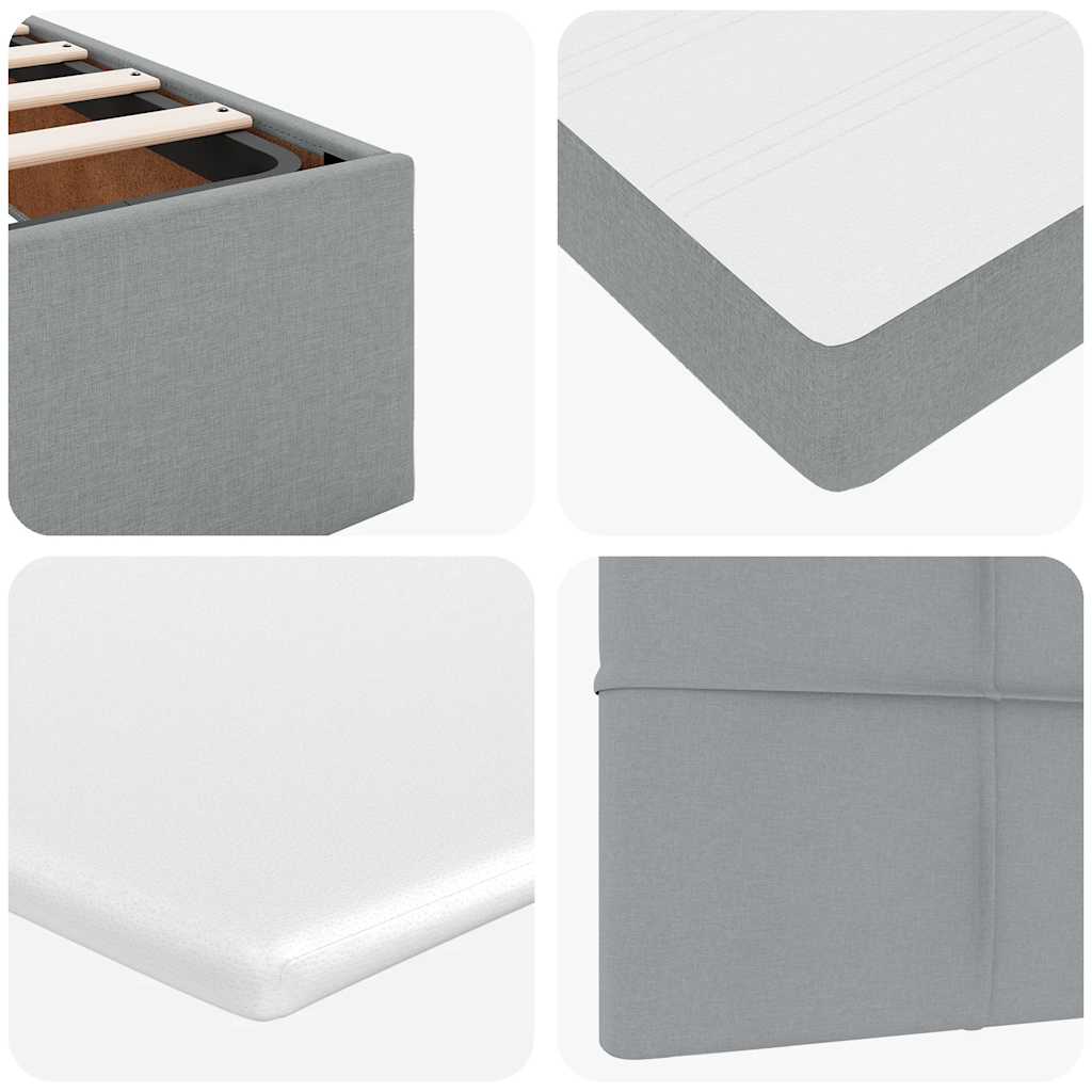 Estrutura de cama otomana com colchões tecido cinzento claro - Image 11