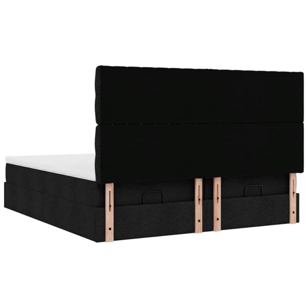 63 / 5,000vidaXL Estrutura de cama otomana com colchões tecido preto - Image 7