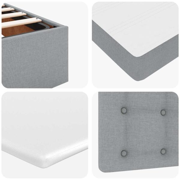 Estrutura de cama otomana com colchões tecido cinzento claro - Image 11