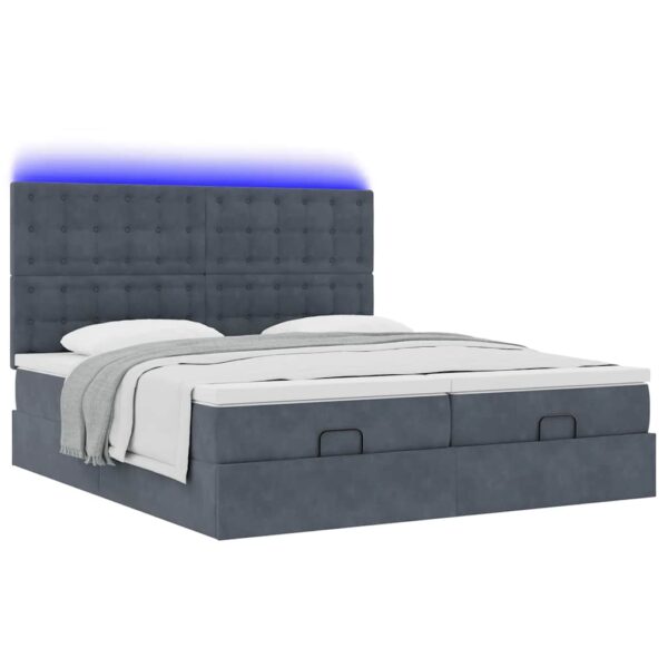 Estrutura cama otomana colchões 180x200 cm cinzento escuro - Image 3