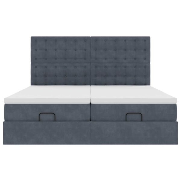 Estrutura cama otomana colchões 180x200 cm cinzento escuro - Image 5