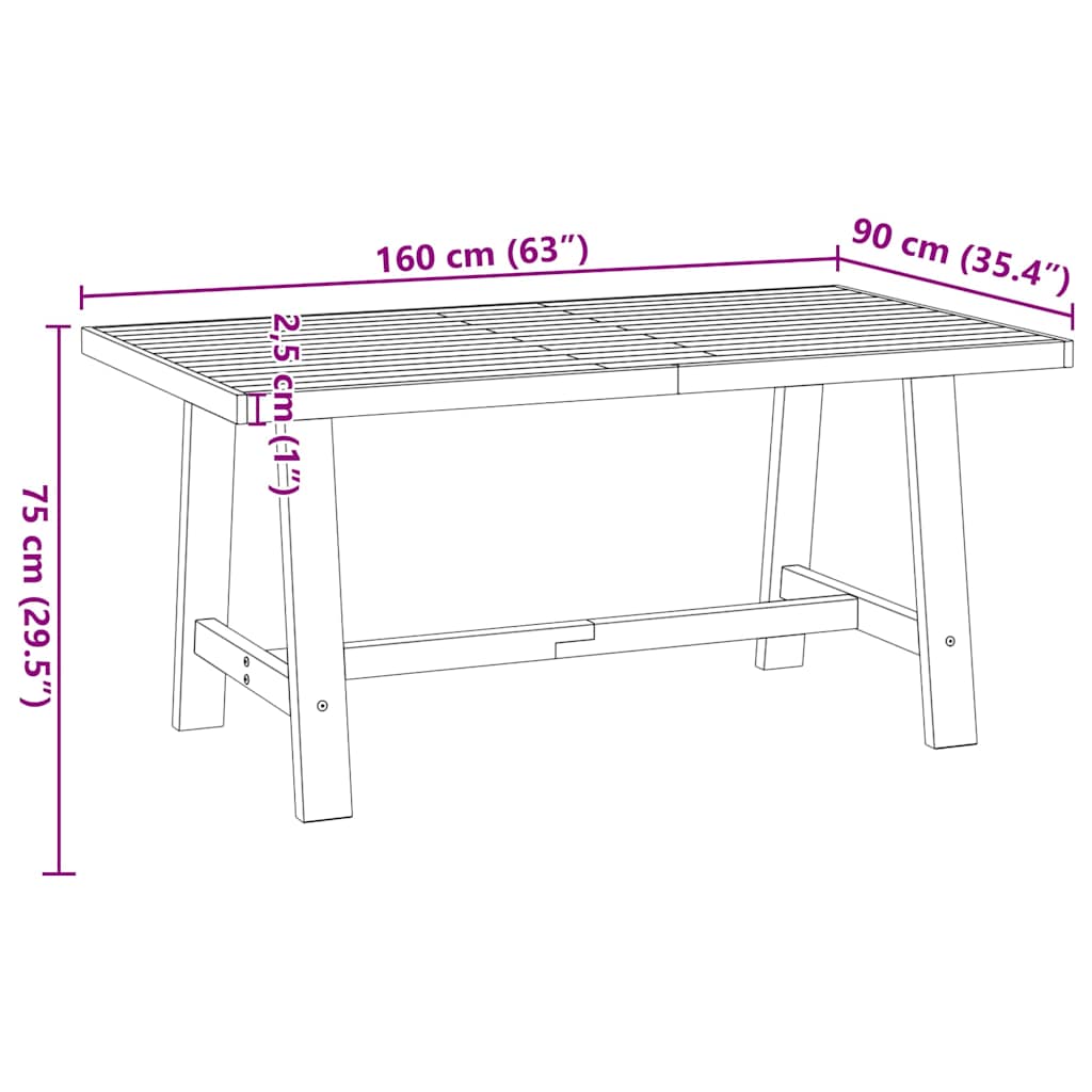 Mesa de jantar NOAIN Pernas em forma A 160x90x75cm pinho maciço - Image 9