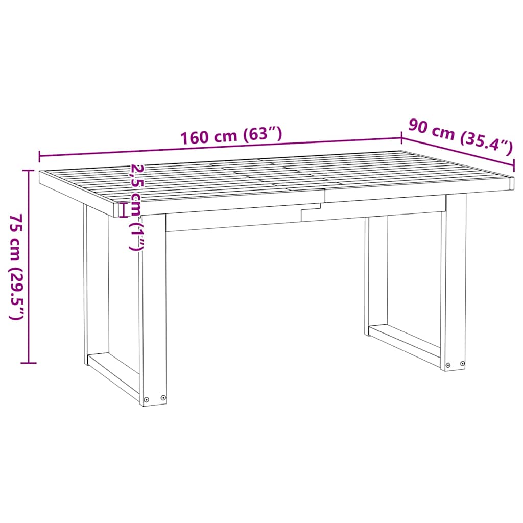 Mesa de jantar NOAIN Pernas em forma U 160x90x75cm pinho maciço - Image 9