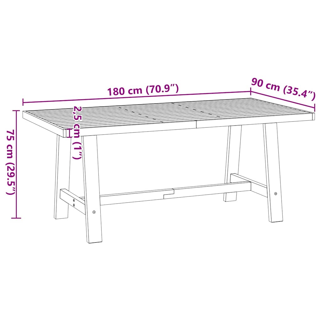 Mesa de jantar NOAIN Pernas em forma A 180x90x75cm pinho maciço - Image 9