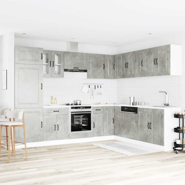 14 peças armário de cozinha conjunto Kalmar concreto cinza - Image 2
