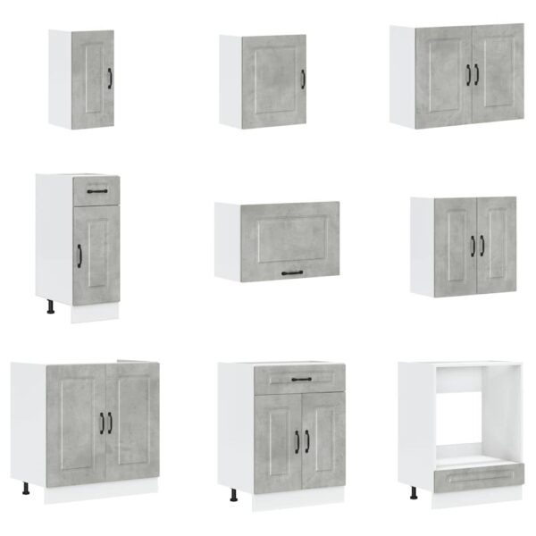 14 peças armário de cozinha conjunto Kalmar concreto cinza - Image 3