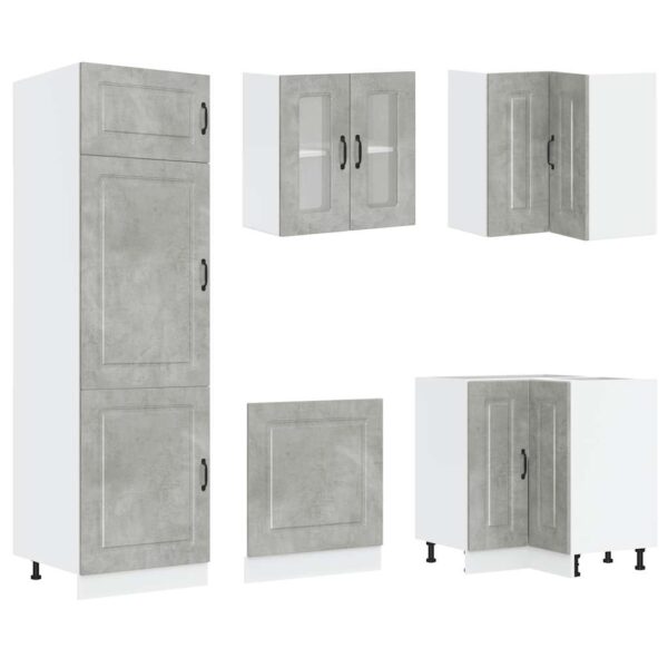 14 peças armário de cozinha conjunto Kalmar concreto cinza - Image 4