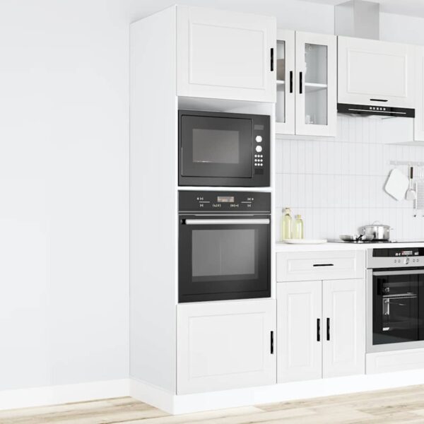 Armários forno 2 pcs Porto derivados de madeira branco - Image 2