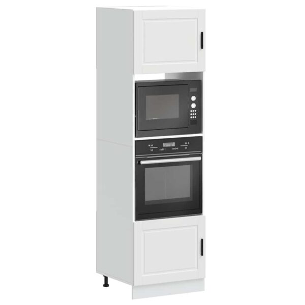 Armários forno 2 pcs Porto derivados de madeira branco