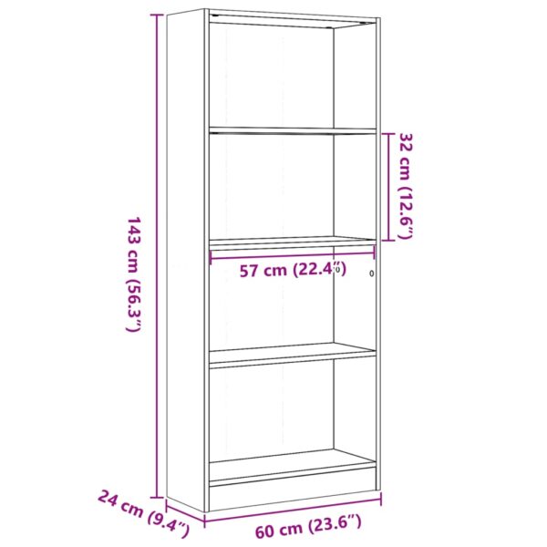 Estante 60x24x143 cm derivados de madeira cinzento sonoma - Image 8
