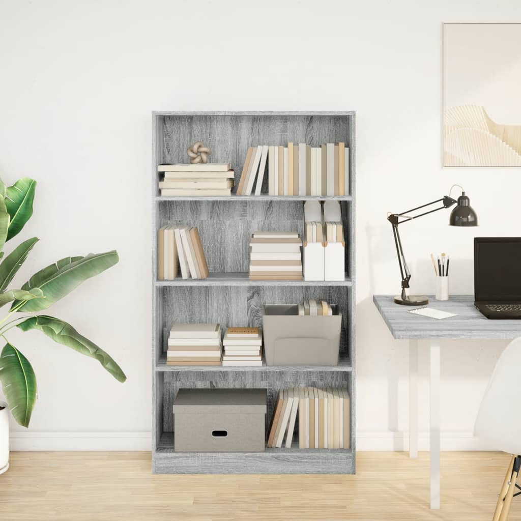 Estante 80x24x143 cm derivados de madeira cinzento sonoma - Image 2