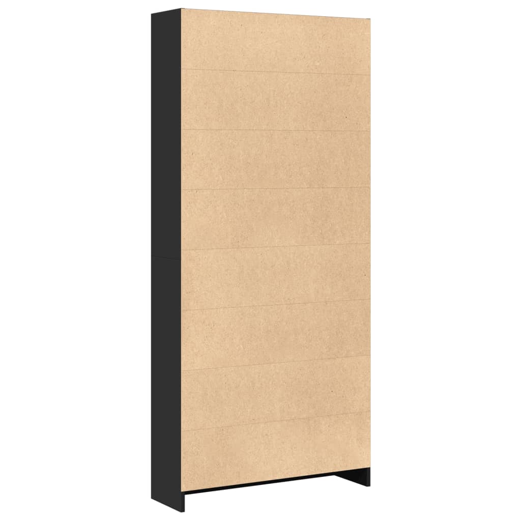 Estante 80x24x176 cm derivados de madeira preto - Image 5