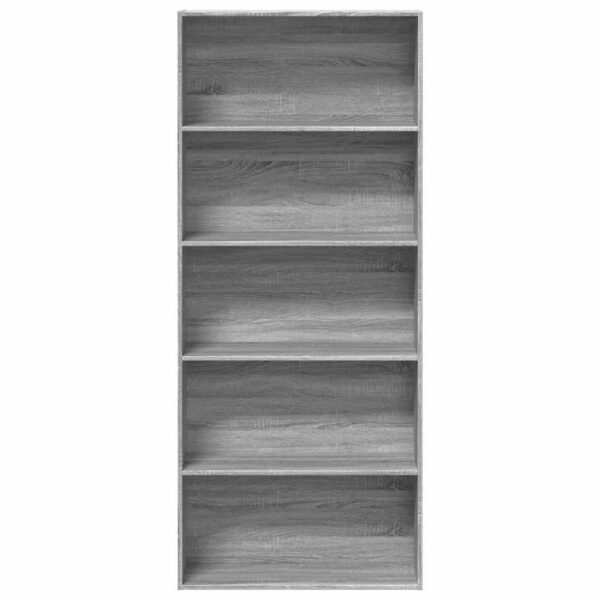 Estante 80x30x189 cm derivados de madeira cinzento sonoma - Image 4