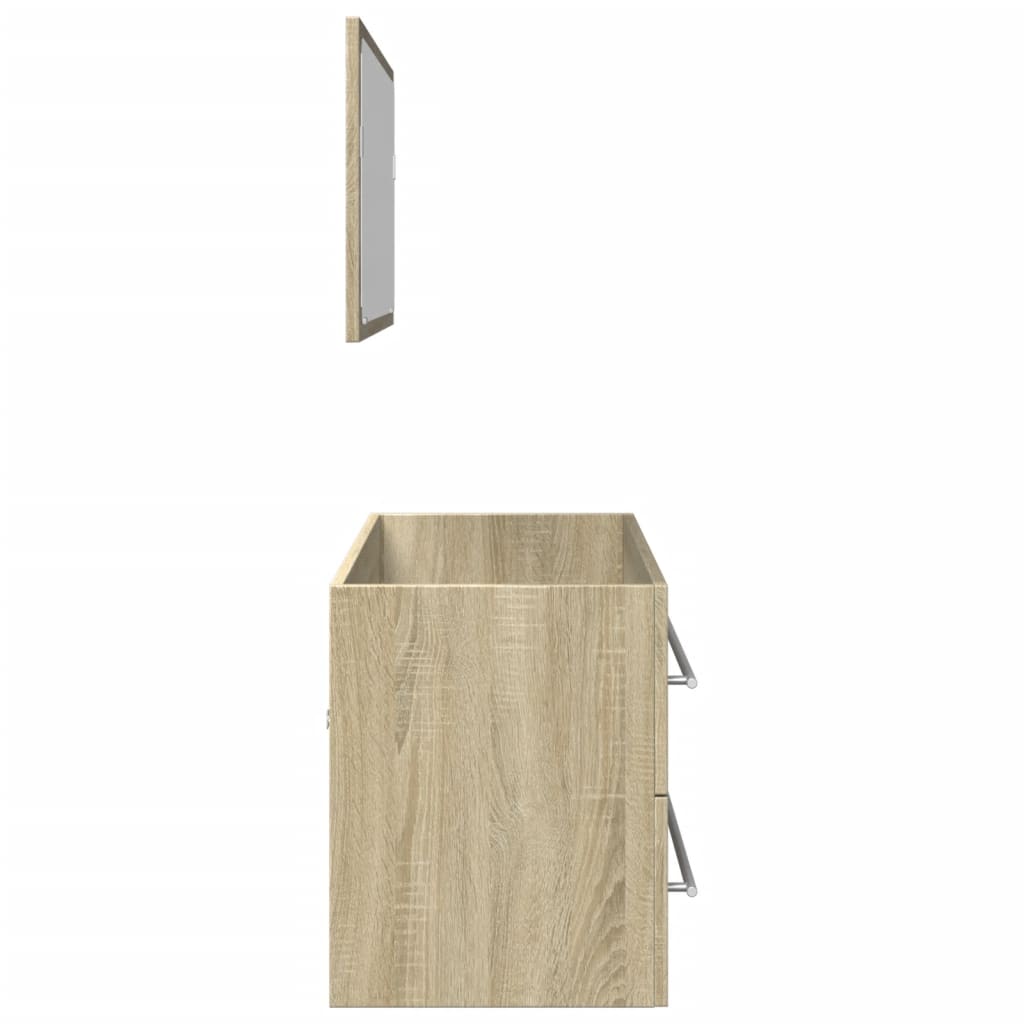 2 pcs conj. móveis casa banho derivados madeira carvalho sonoma - Image 5