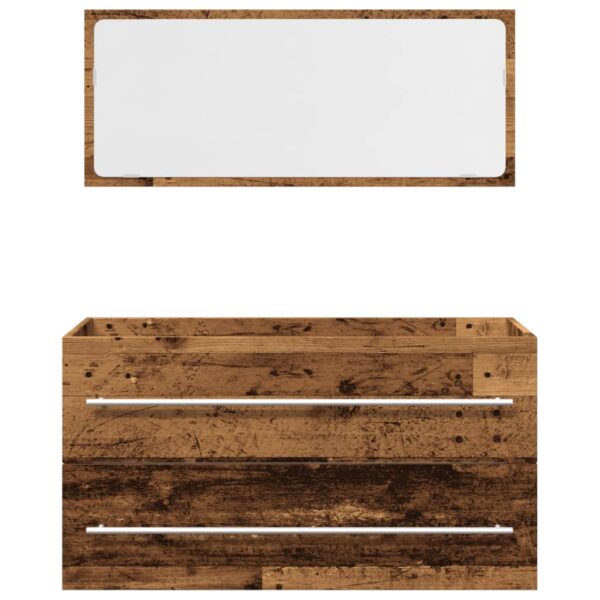 2 pcs conj. móveis casa banho derivados madeira madeira velha - Image 3