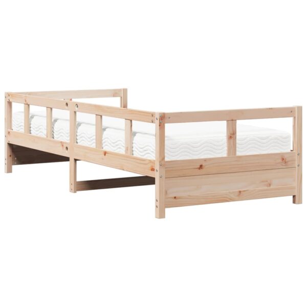 Sofá-cama com colchão 90x200 cm madeira de pinho maciça - Image 4