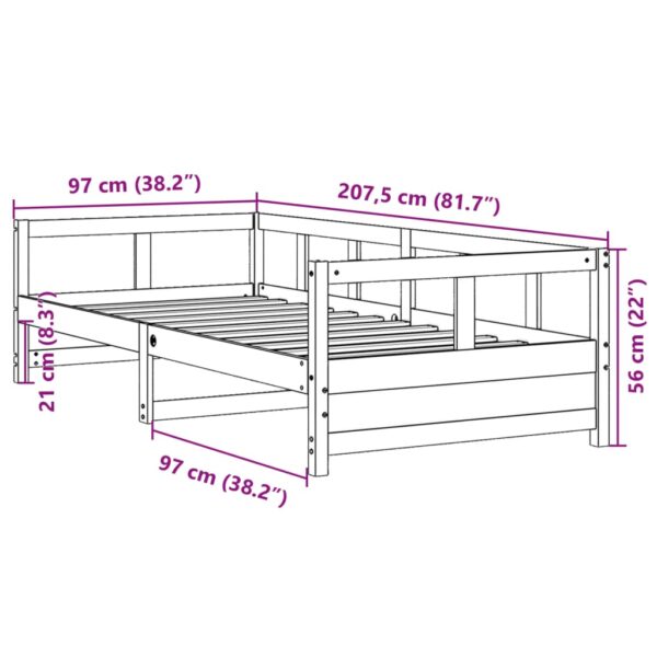 Sofá-cama com colchão 90x200 cm madeira de pinho maciça - Image 10