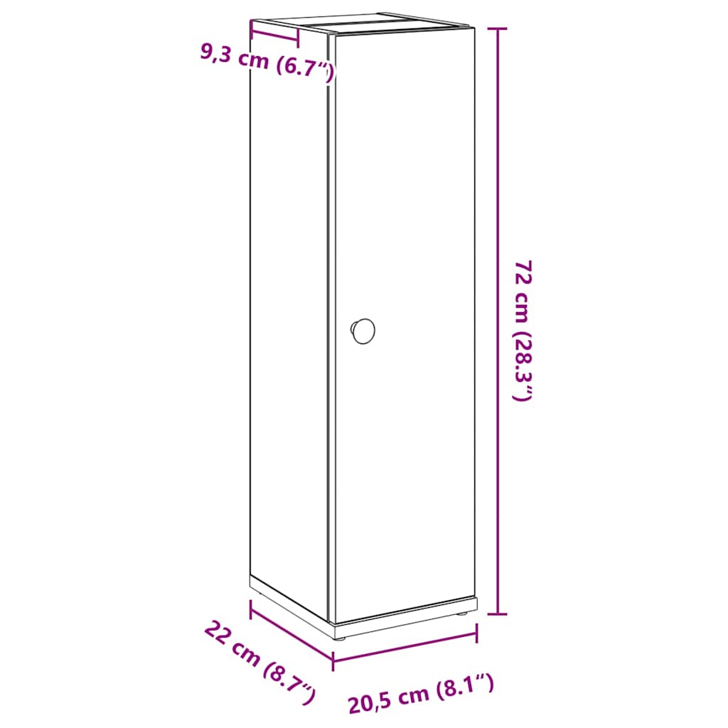 Móvel p/ casa de banho c/ suporte de rolos 20,5x22x72 cm branco - Image 11