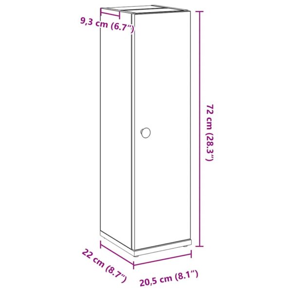 Móvel p/ casa banho c/ suporte rolos 20,5x22x72 cm sonoma cinza - Image 11
