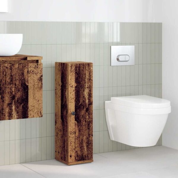 Móvel p/ casa banho c/ suporte rolos 20,5x22x72cm madeira velha - Image 2