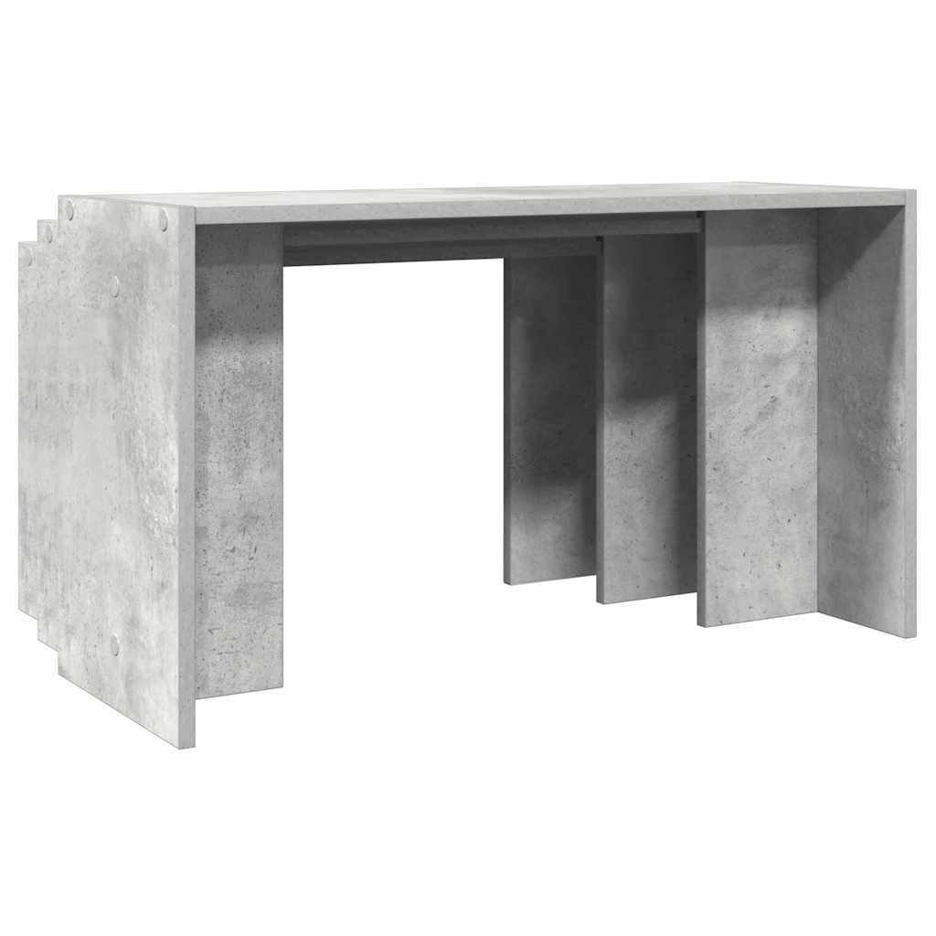 Mesas de encastrar 3 pcs derivados de madeira cinzento cimento - Image 5