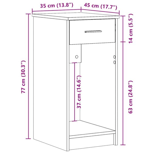 Suporte torre computador com gaveta 35x45x77 cm carvalho sonoma - Image 9