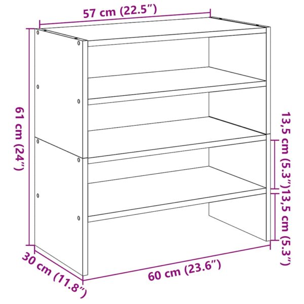 Sapateiras 2 pcs empilháveis 60x30x30,5 cm carvalho sonoma - Image 8