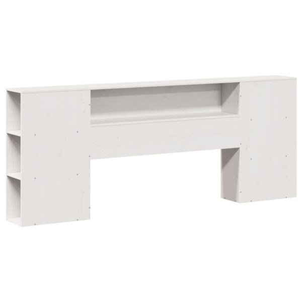 Cama com estante sem colchão 200x200 cm pinho maciço branco - Image 6
